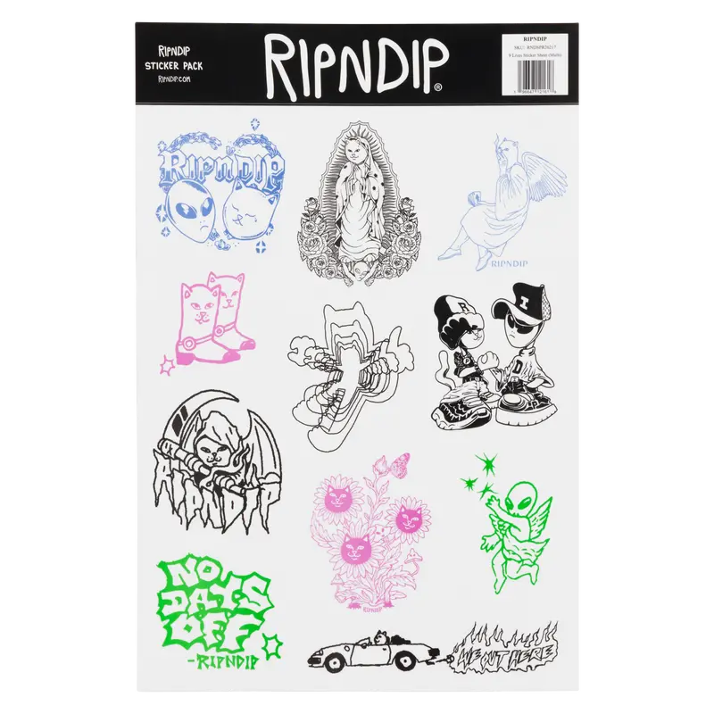 9 Lives Sticker Sheet (Multi)