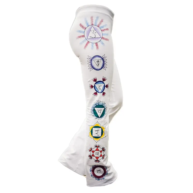 Bootleg-Hose "Chakras", white