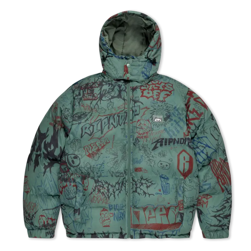Marker Puffer Jacket (Olive)