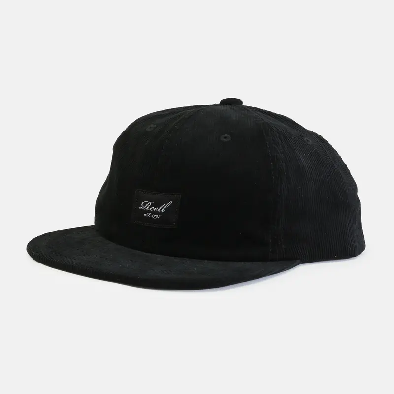 Reell Flat 6-Panel Cord Cap - Black