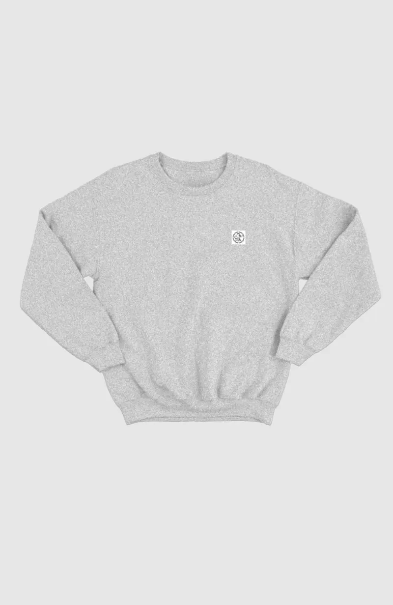 ROUND LOGO CREW NECK - ASH