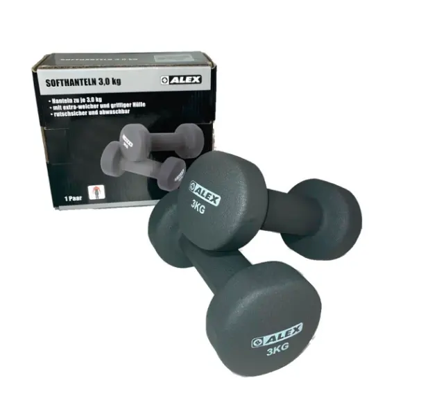 SOFTHANTELN 3KG GRAU