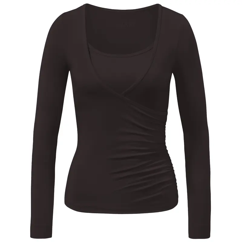 Wrap-Shirt - dark-brown