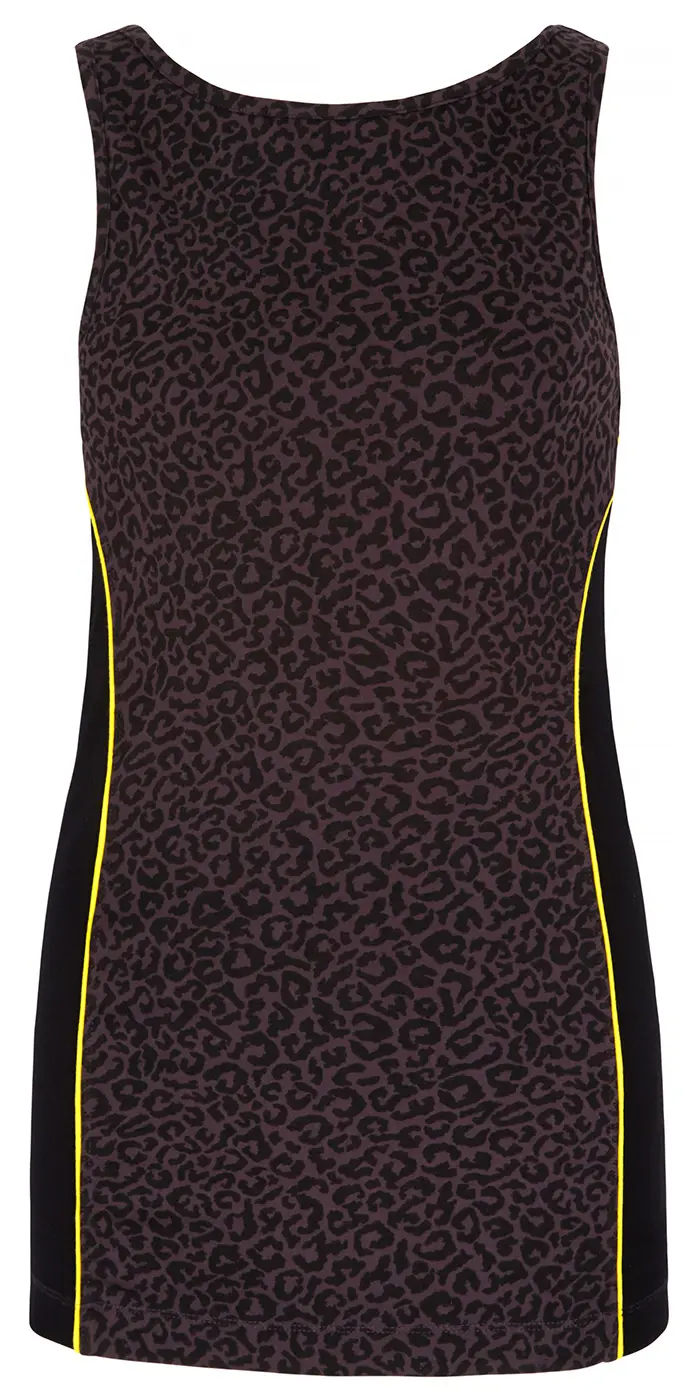 Yoga-Tank-Top mit Bra - leopard
