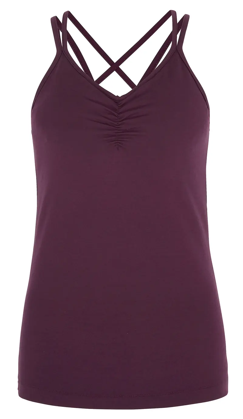 Yoga-Top "conquer cami"- berry